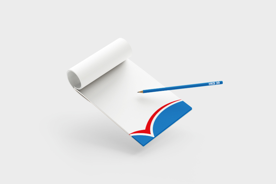 Block mit der flyerwire Sonderfarbe HKS 39